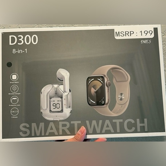D300 8-in-1 Smart Watch with Earbuds - Picture 1 of 4